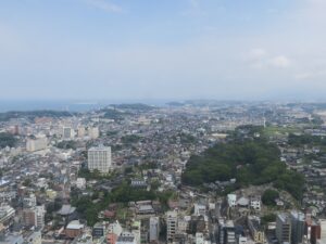 下関 海峡ゆめタワー 30階展望台からの景色 長州出島方向を撮影
