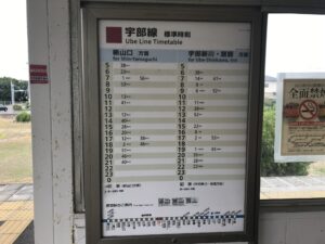 JR宇部線 草江駅 時刻表