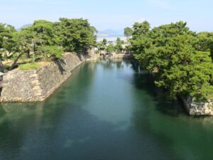 高松城跡 玉藻公園 お堀 高松港方向 天守閣跡の展望台から撮影