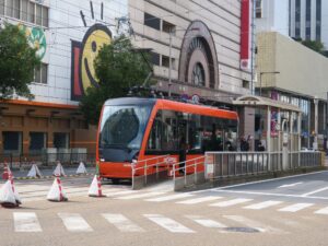 伊予鉄道 松山市内線 大街道停留所 道後温泉方面行ホーム
