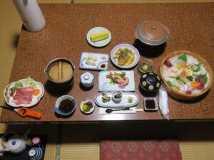 鳥羽 錦浦館 晩ご飯 全体