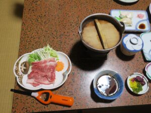 鳥羽 錦浦館 晩ご飯 和牛しゃぶしゃぶ