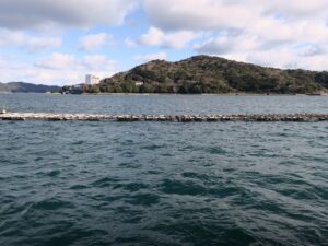 ミキモト真珠島 海女スタンドから海を見る