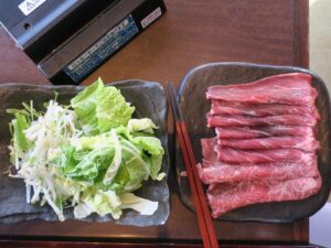 しゃぶしゃぶ御膳 肉と野菜 横浜みなとみらい万葉倶楽部にて