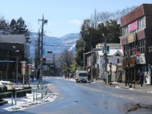 秩父鉄道線 秩父駅 駅前 今日は雪深い日でした