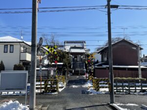 秩父鉄道線 札所15番 少林寺 踏切 今日は雪深い日でした
