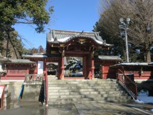 秩父神社 神門 今日は雪深い日でした