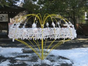 秩父神社 おみくじ結び 今日は雪深い日でした