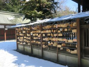 秩父神社 本殿の絵馬 今日は雪深い日でした