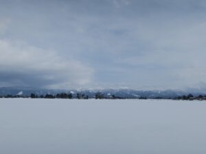 JR秋田新幹線 車窓 大曲付近 すっかり雪国になりました