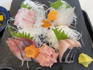 千葉 浜金谷 金谷食堂 刺身定食の刺身