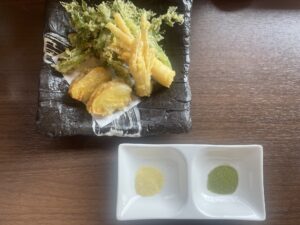 春の天ぷら4種盛り つくば温泉 喜楽里別邸にて