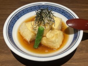 揚げ出し豆腐 湯けむり天然秘湯 龍泉の湯にて