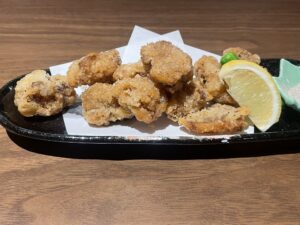 ふぐの唐揚げ 湯けむり天然秘湯 龍泉の湯にて