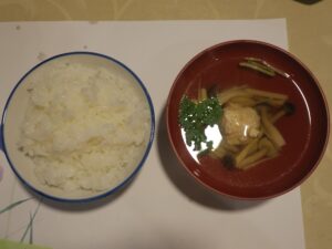 野沢温泉ホテル 夕食 ご飯とお吸い物
