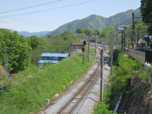 JR篠ノ井線 姨捨駅 長野方面行きの線路 この先にスイッチバック線があります