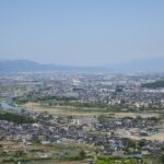 JR篠ノ井線 姨捨駅 松本方面行きホームからの景色 長野方向を撮影