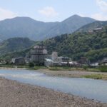 大正橋から見た戸倉温泉の温泉街