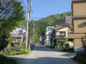 野沢温泉 旅館街 熊の手洗湯付近