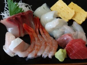 お刺身定食 新潟県水産会館 漁協食堂 地魚食道にて