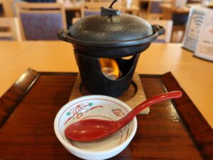 イカバター陶板焼き 幕張温泉 湯楽の里にて