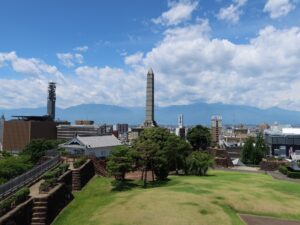 甲府城跡 舞鶴城公園 天守台からの景色 西側
