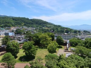 甲府城跡 舞鶴城公園 天守台からの景色 東側