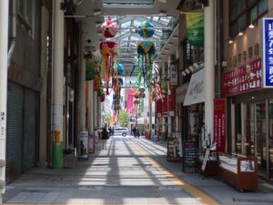 山梨県 甲府市 オリオンスクエア 短いながらもアーケード街になっています