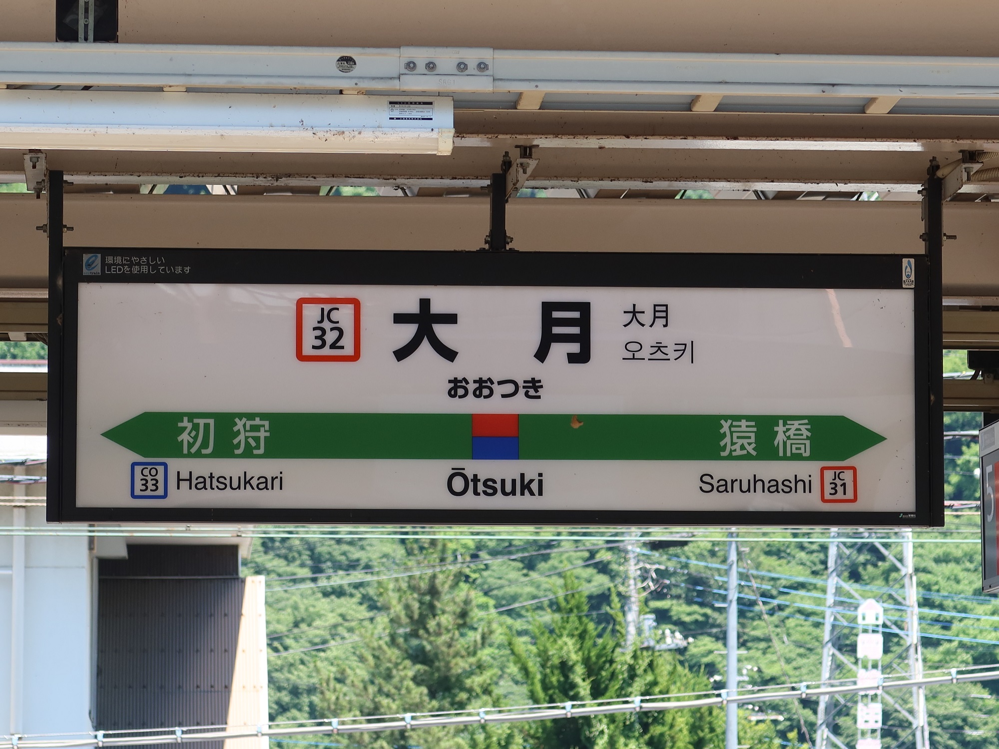 JR中央東線 大月駅 駅名標