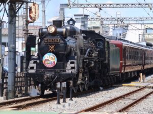 秩父鉄道 C58 363 SLパレオエクスプレス 全体 御花畑駅にて