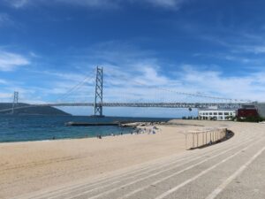 明石海峡大橋 霞ヶ丘駅側から撮影