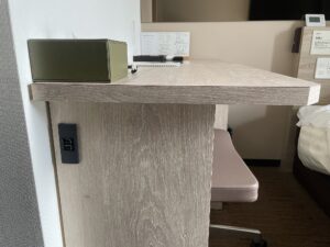スーパーホテル 東京・浜松町 スタンダードルーム デスク横にもACコンセントがあります