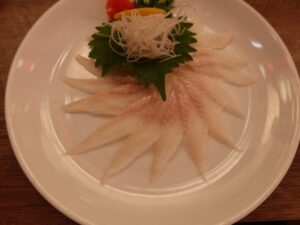 穴子の刺身 広島 かき小屋 豊丸水産にて