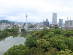 広島城 天守閣からの景色 東側を撮影