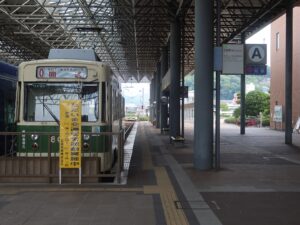 広島電鉄 広島港(宇品)駅 Aホーム 主に比治山下を経由する列車が発着します