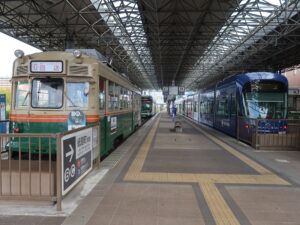 広島電鉄 広島港(宇品)駅 Bホーム・Cホーム 主に紙屋町を経由する列車が発着します