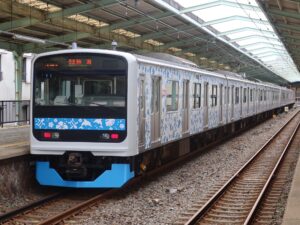 伊豆急行線 3000系 アロハ電車 全体 伊豆急下田駅にて