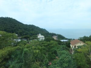 伊豆急行線 特急踊り子からの車窓 伊豆高原-伊東 海が見える別荘地