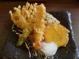 秋の天ぷら盛り合わせ つくば温泉 喜楽里別邸にて