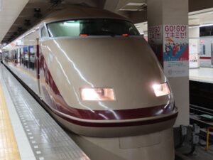東武日光線 100系 特急スペーシアけごん デラックスロマンスカー色 前面 浅草駅にて撮影