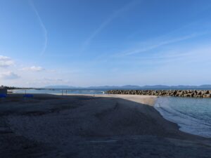 米子 皆生温泉 海遊ビーチ 皆生温泉海水浴場 砂浜と波消しブロック