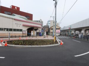 鹿児島市交通局 谷山停留所 駅前ロータリー 南方向を撮影