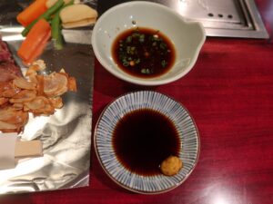 からし醤油とポン酢 ステーキハウス アンガスにて