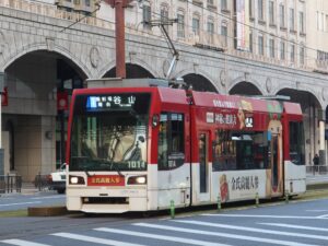 鹿児島市交通局 1000形 いづろ通電停にて撮影