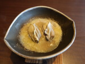 牡蠣バター 焼き上がり 横浜みなとみらい万葉倶楽部にて