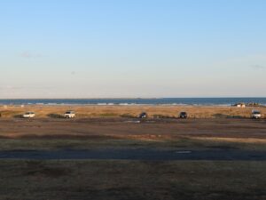 大洗 天然温泉 太古の化石海水 潮騒の湯から見た海と海岸