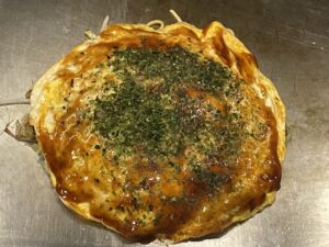 お好み焼き そば入り 広島流お好み焼き 長楽亭にて