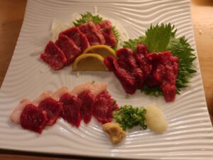 馬刺し盛り 西銀 ぼたんにて