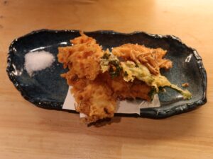桜えびのかき揚げ 西銀 ぼたんにて