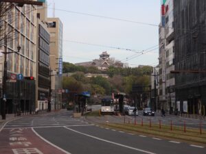 熊本 繁華街 電車通り 通町筋電停付近